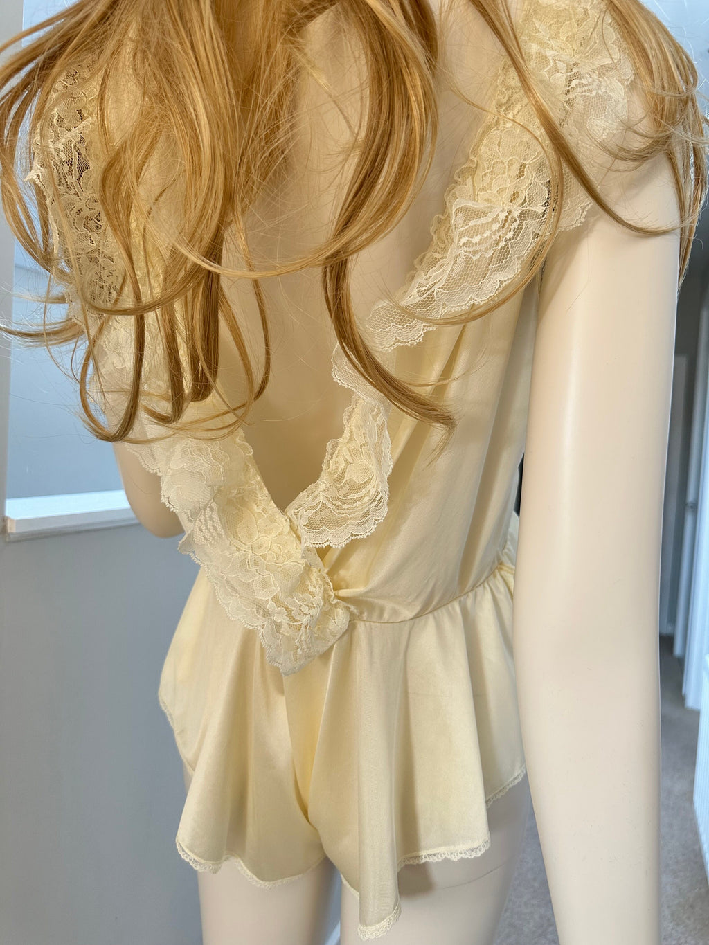 1970s Sexy lace teddy combination babydoll underwear