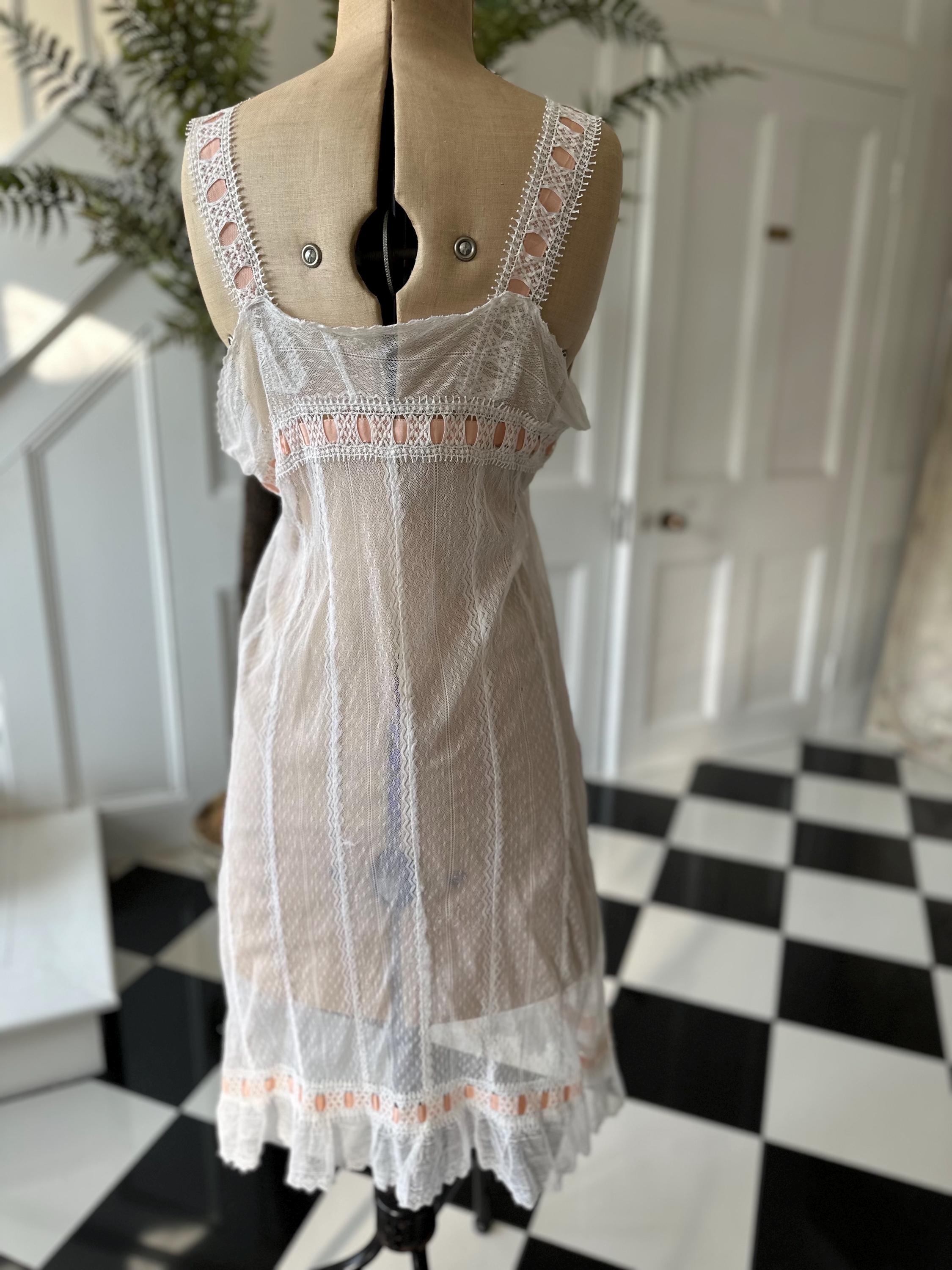Edwardian lace with silk ribbon night dress