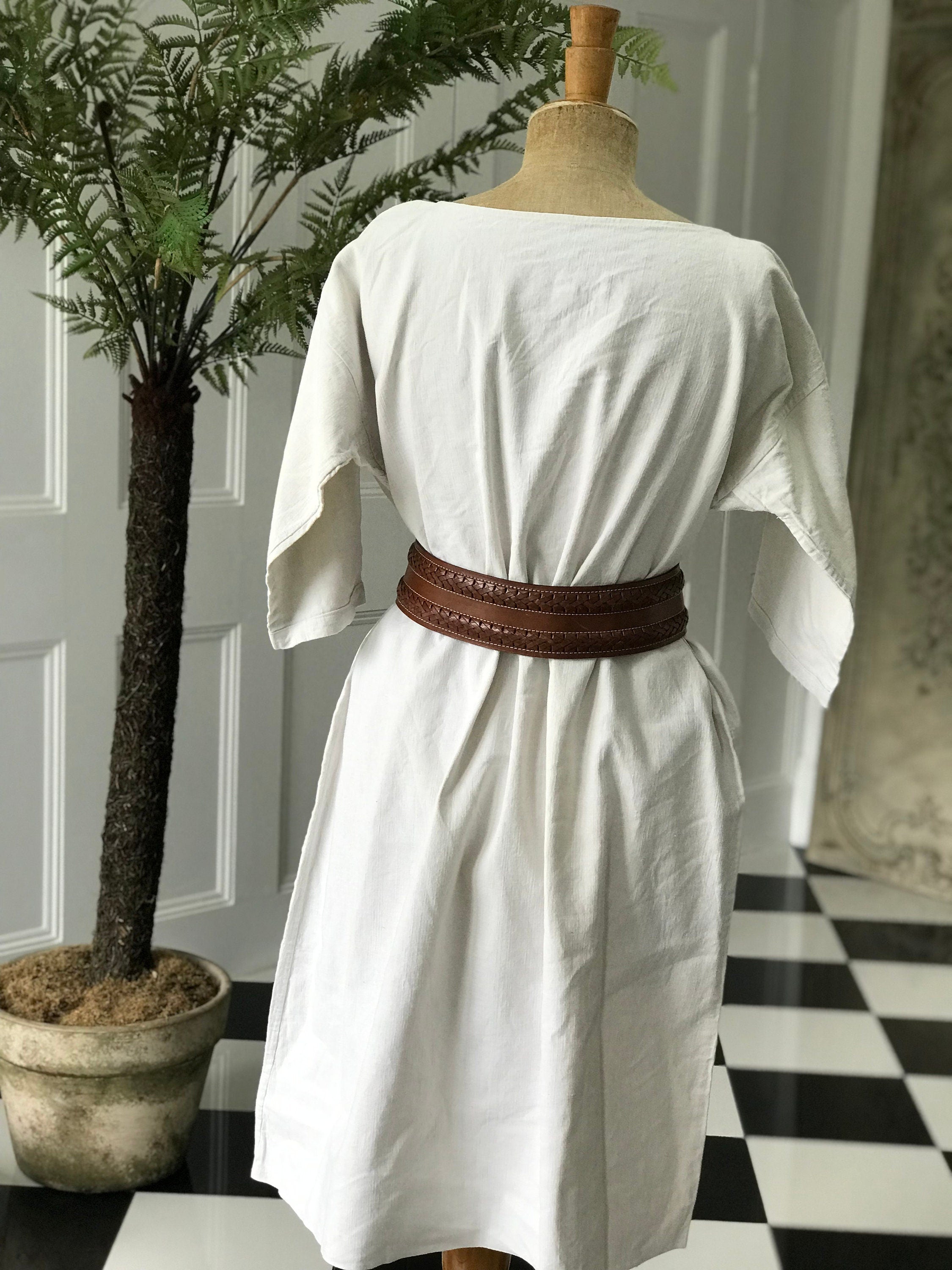 1800s antique French  hemp linen smock dress  monogram ML