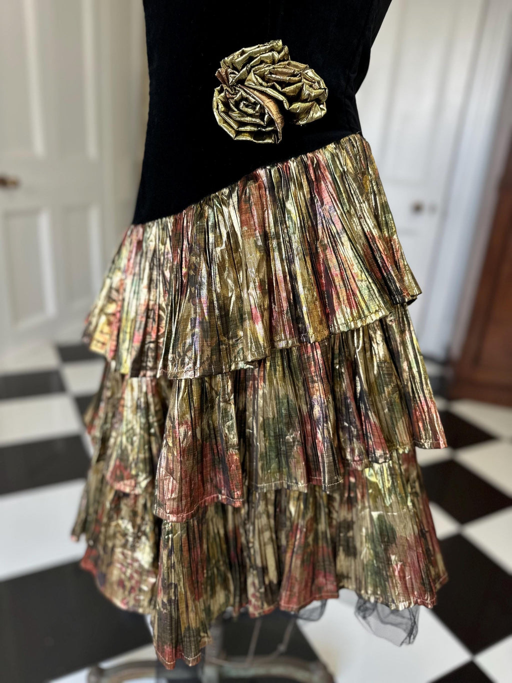 1980 velvet and lame evening dress