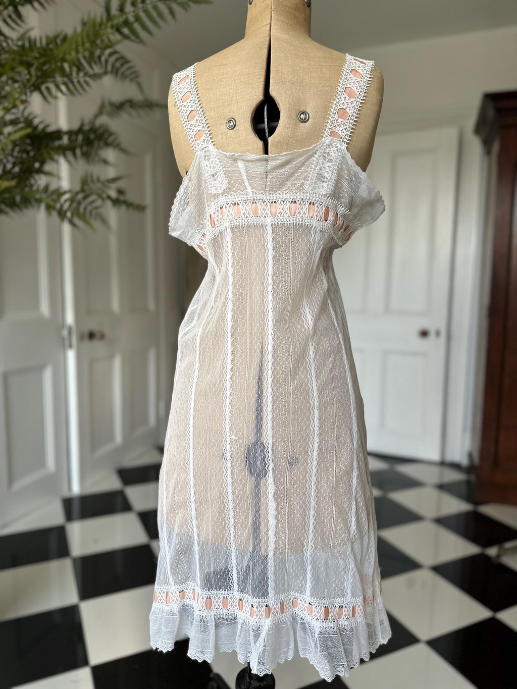 Edwardian lace with silk ribbon night dress