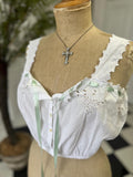 Elegant Victorian Edwardian Lace and Cotton Corset Cover