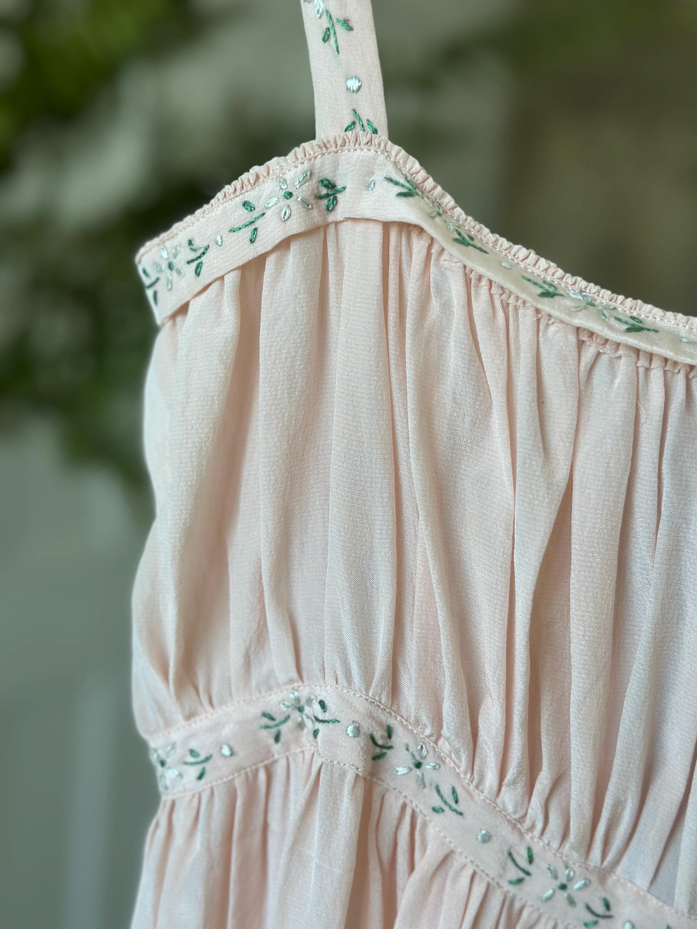 1940s Vintage Peach Silk Dress