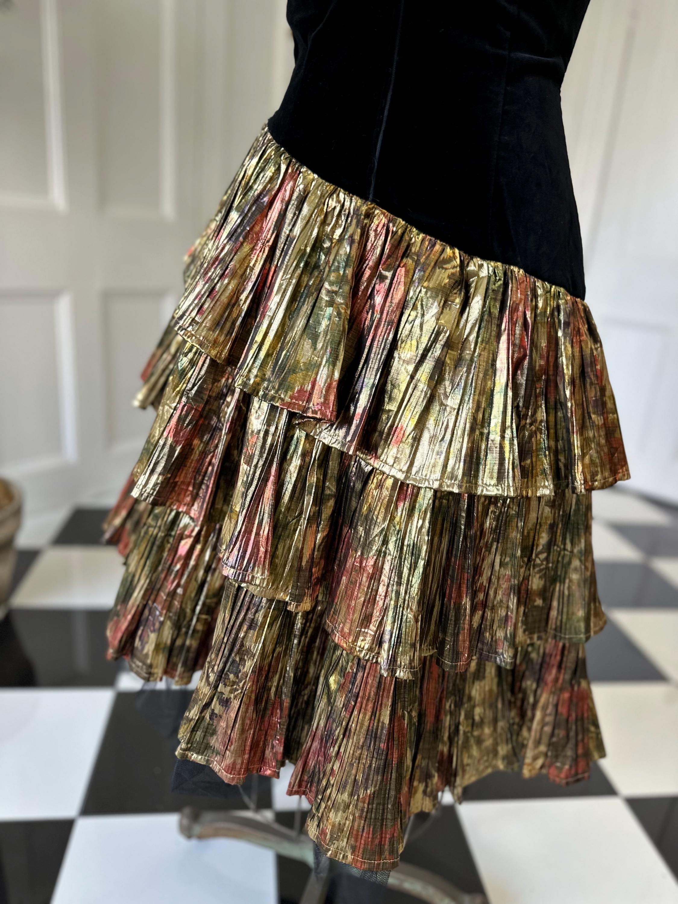 1980 velvet and lame evening dress