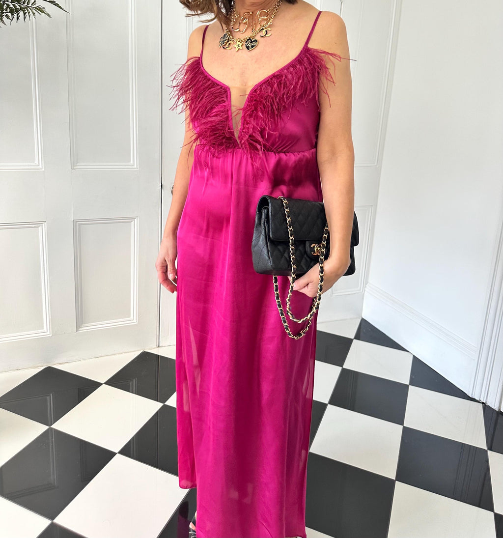 Vintage 1940s style maxi sexy slip dress