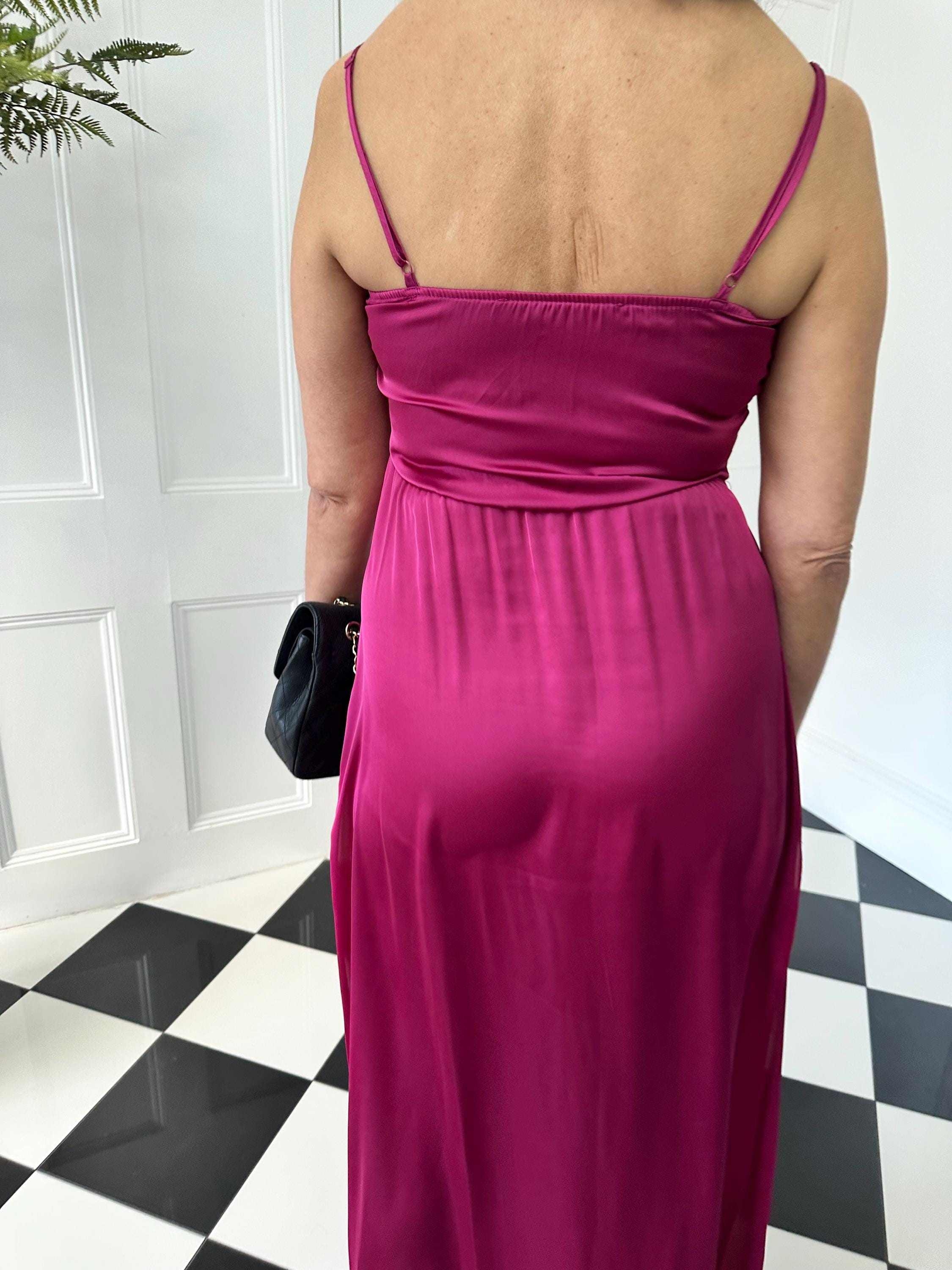 Vintage 1940s style maxi sexy slip dress