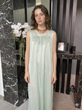 Vintage Green  Silk slip dress – Off-Shoulder Gown