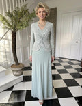 1970s Sage green dress blouse and skirt