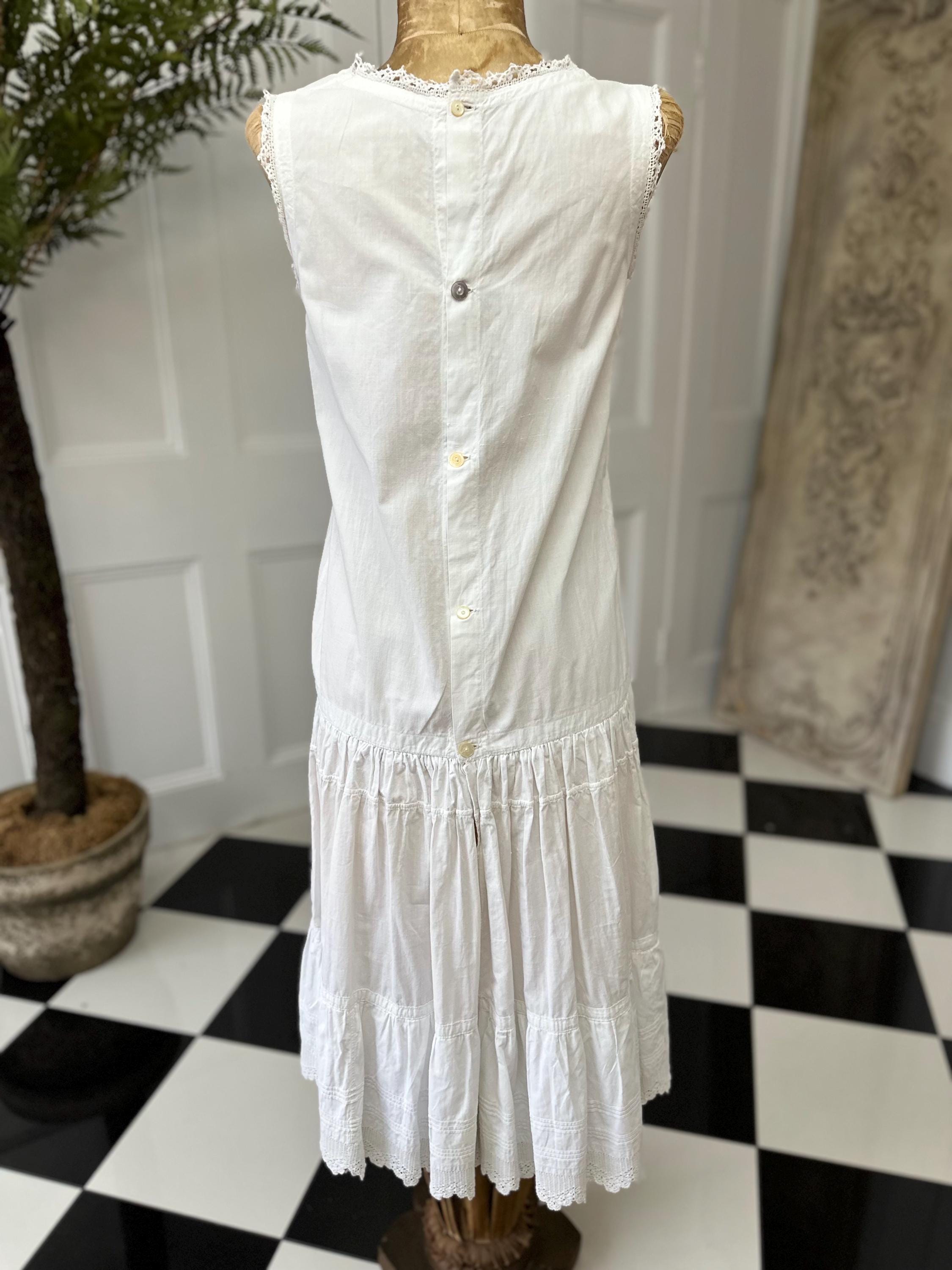 Victorian  Edwardian white under dress with monogram MJ petite in style