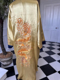 1970s reversible Kimono in yellow and royal blue size XXL