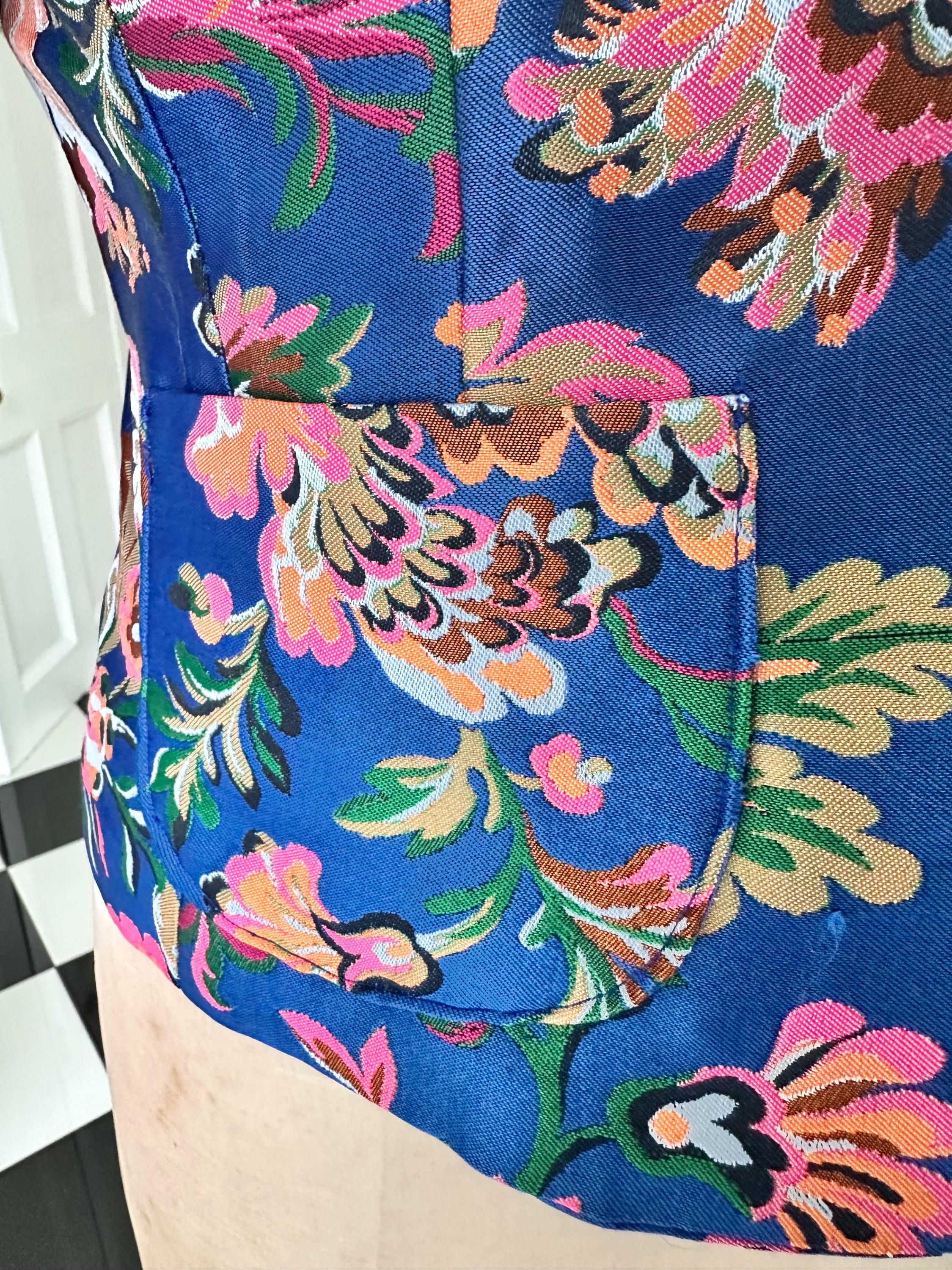 Vintage 1980s early 1990s vibrant cocktail blazer jacket