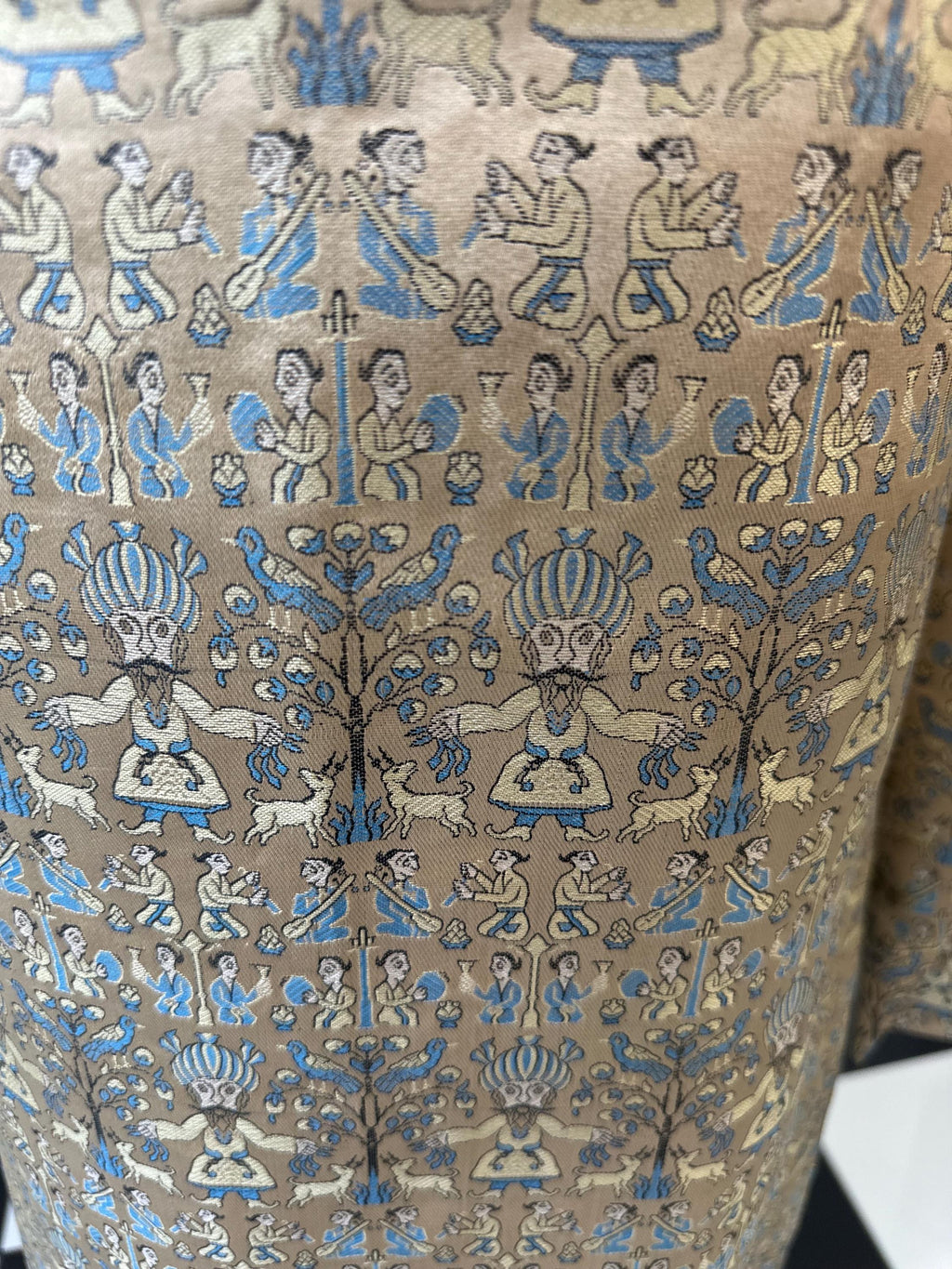 1960s Parisian golden silk dress