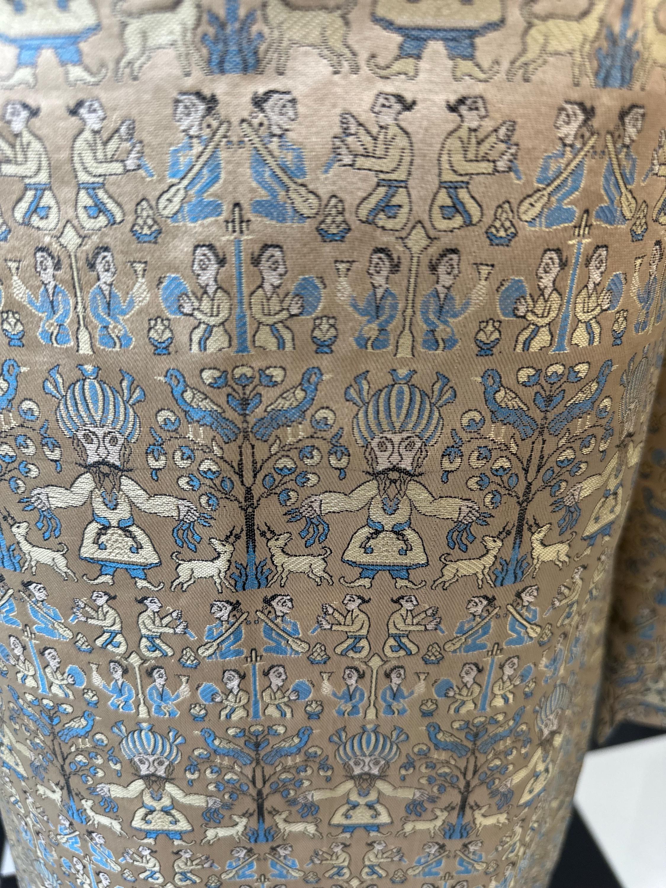 1960s Parisian golden silk dress