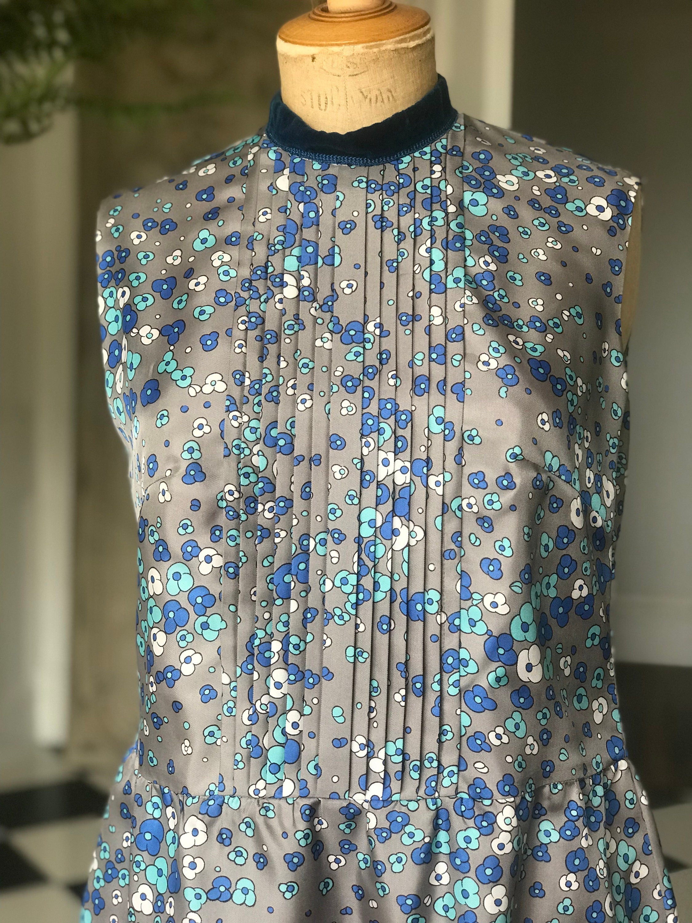 1960s French pretty floral dress