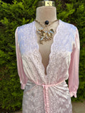 1970 vintage pink peignoir dressing gown kimono